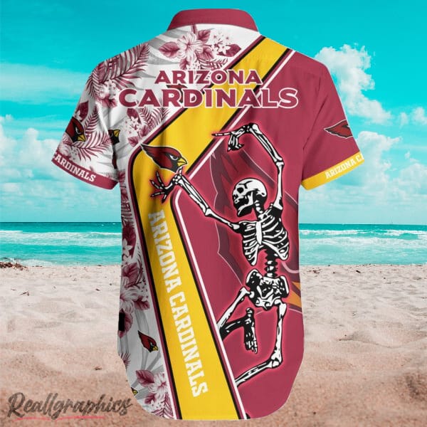 Arizona Cardinals X Skeleton Dancing Hawaiian Shirt - Reallgraphics