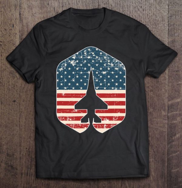 patriotic f-16 american flag silhouette tee shirt