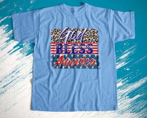 god bless america 4th of july patriotic leopard t-shirt