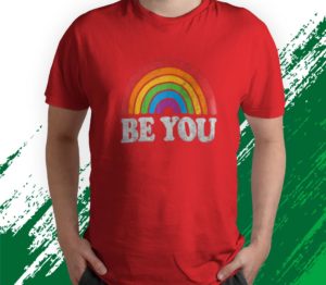 lgbtq be you gay pride lgbt ally rainbow flag retro vintage t-shirt