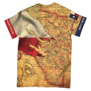 texas flag and map dont mess with texas all over print t-shirt