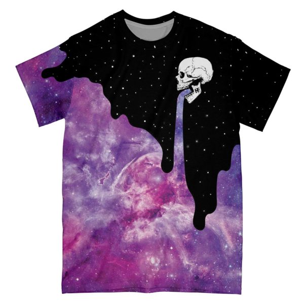 the whole galaxy in my skull all over print t-shirt
