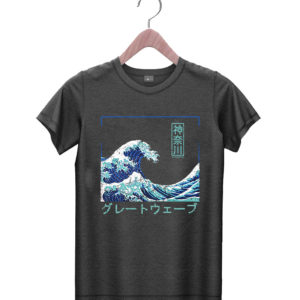 t shirt black vintage asia great wave off kanagawa japan ek0Xd