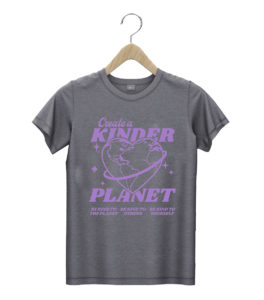 t shirt dark heather create a kinder planet aesthetic trend imurc