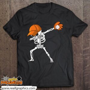 dabbing skeleton baseball halloween player catcher pitcher shirt 1016 4mRRW