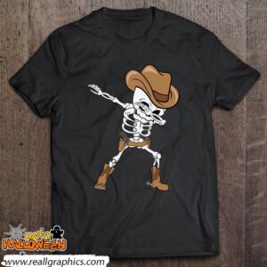 dabbing skeleton cowboy hat halloween kids dab shirt 1228 nxVsu