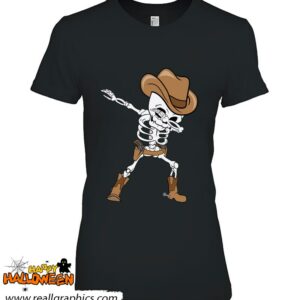 dabbing skeleton cowboy hat halloween kids dab shirt 1229 I99BP