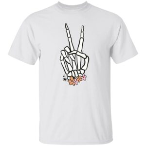 floral skeleton hand peace skeleton hand peace sign t shirt 1 psJnb