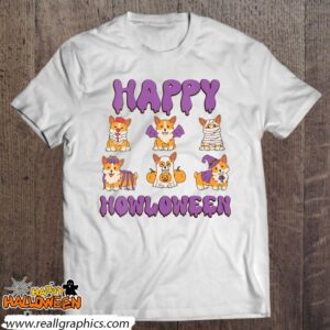 happy howloween dog corgis halloween costume shirt 848 PkQko