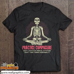 practice composure skeleton yoga funny yoga shirt 1084 p9KZb