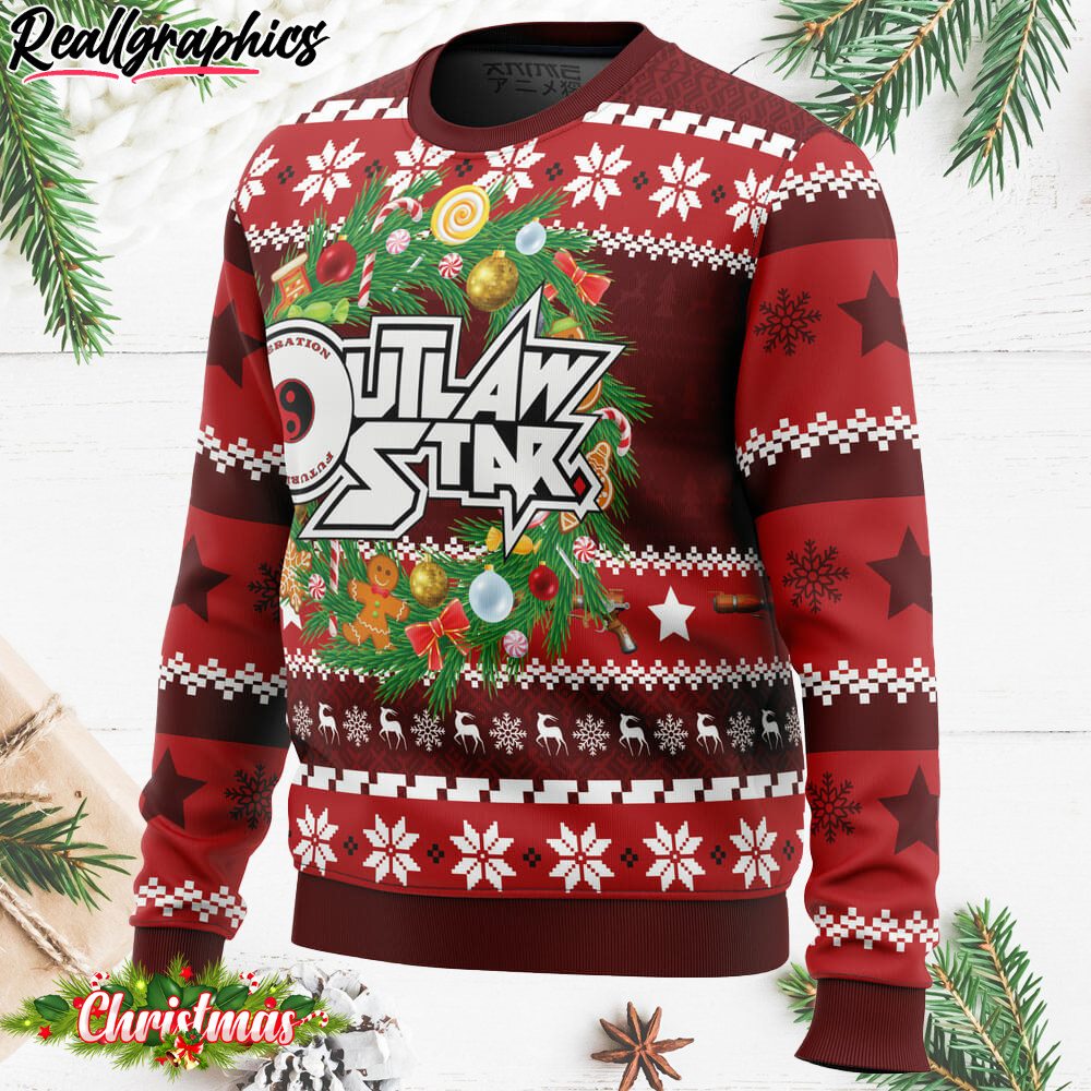 Christmas Time Outlaw Star Ugly Christmas Sweater - Reallgraphics