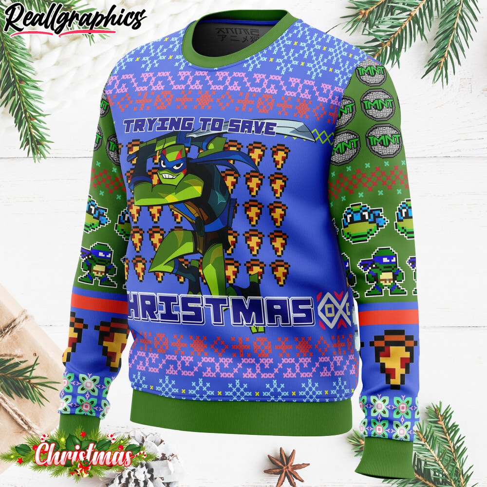 Leonardo Teenage Mutant Ninja Turtles Ugly Christmas Sweater
