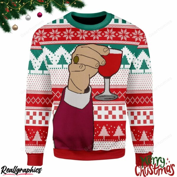merry christmas leo laughing meme all over print ugly sweatshirt sweater 1 gb9szi