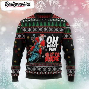 santa and motorugly christmas sweater xmas jumper holiday pullover 1 cmmrxw