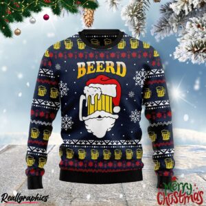 santa beerd christmas ugly sweatshirt sweater 1 ugblvj