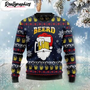 santa beerd ugly christmas sweater xmas jumper holiday pullover 1 kr5hup