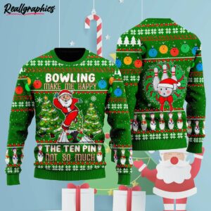 santa bowling go strike ugly christmas sweater u5cblk