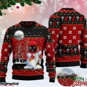 snowman cat pattern christmas ugly sweatshirt sweater 1 tiudrr