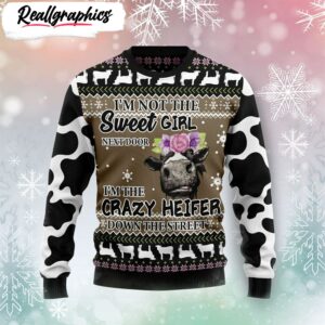 the crazy heifer ugly christmas sweater retro christmas sweater 1 im0zrg