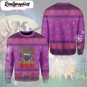 witches hocus pocus everybody focus ugly christmas sweater retro christmas sweater rb8728 1 d1ijt0