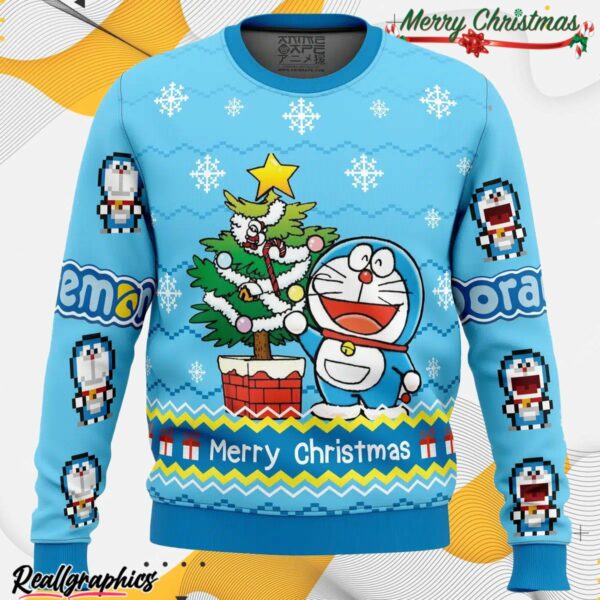 doraemon ugly christmas sweater uuufpx
