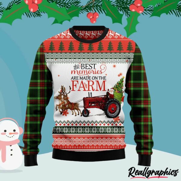 farm best memories ugly christmas sweater emfzxt