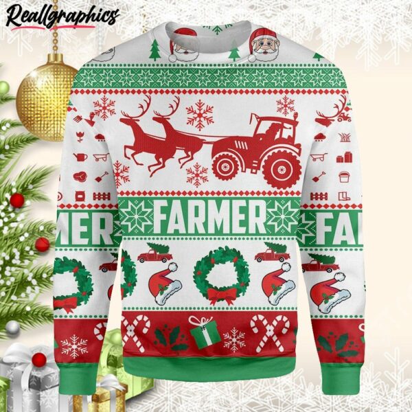 farmer christmas gift ugly christmas sweater wecawu