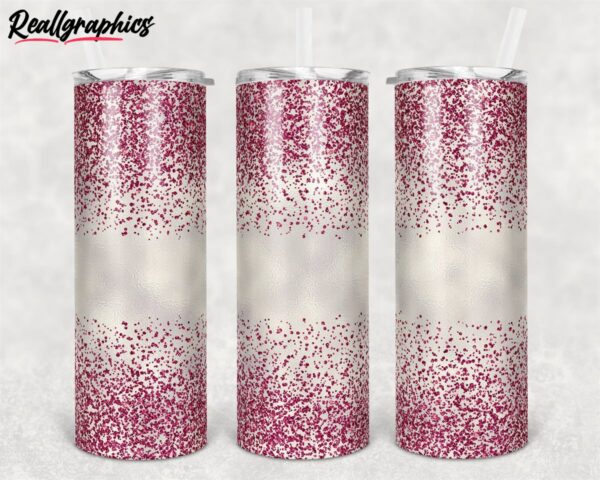 glitter confetti pink straight and warped design skinny tumbler up5zok