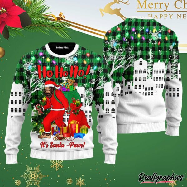 ho ho ho its santa paws christmas ugly christmas sweater czmidf