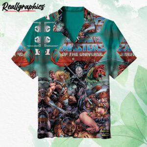 human and the masters of the universe short sleeve button up shirt khehbk