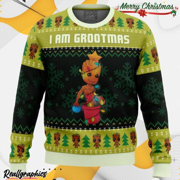i am grootmas guardians of the galaxy marvel ugly christmas sweater tyierb
