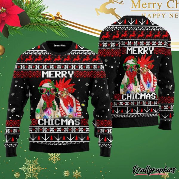 merry chickmas ugly christmas sweater abpqnq