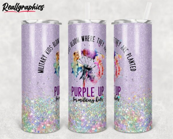 military kids purple up month of the military child patriotic skinny tumbler qiohoi