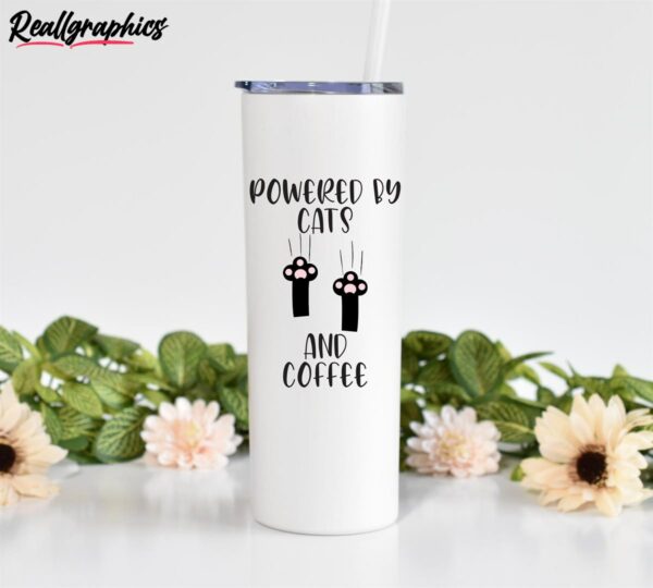 powered by cats and coffee funny tumbler cat lover cat gift skinny tumbler ai3dno