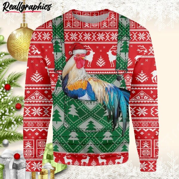 rooster ugly christmas sweater tloyy8