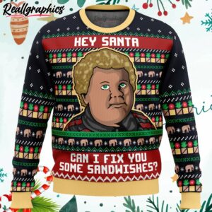 sandwiches for santa bad santa ugly christmas sweater YgHqS