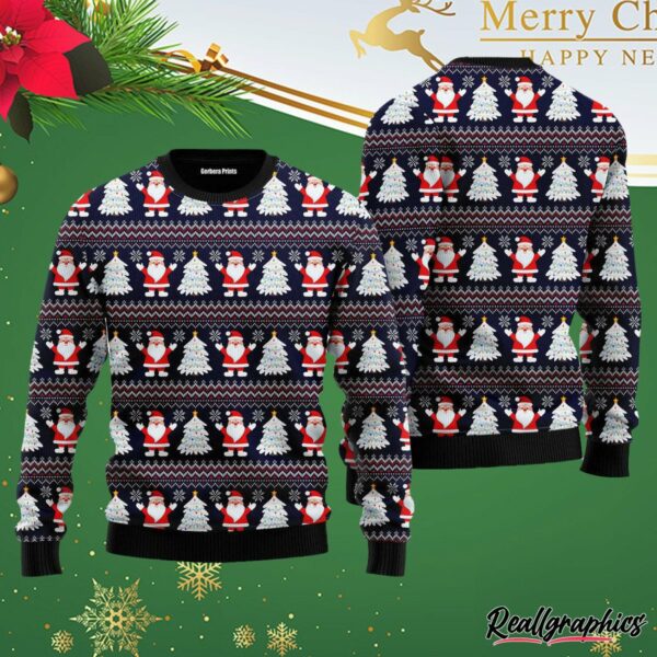 santa claus under the christmas tree ugly christmas sweater tgwzhj
