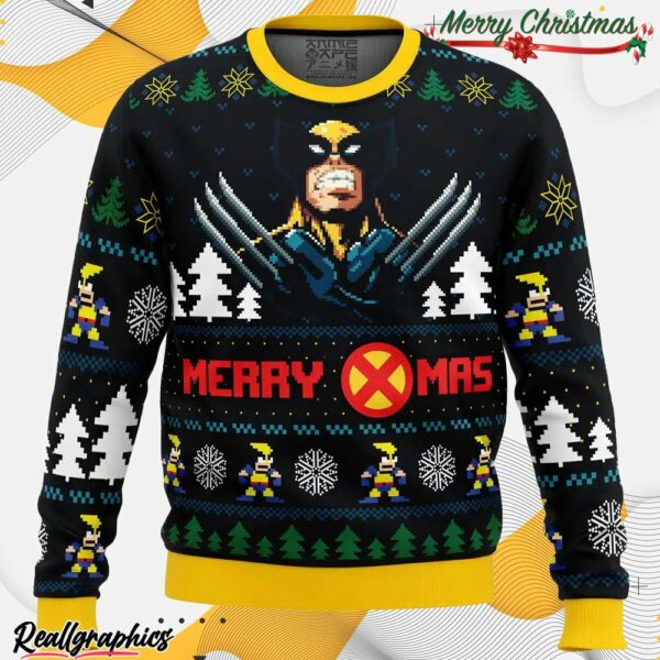 santa claws wolverine marvel ugly christmas sweater qvupnp
