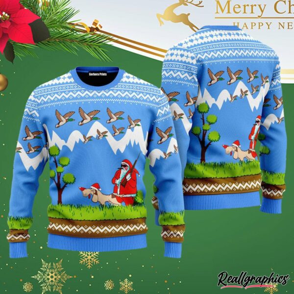 santa duck hunting christmas ugly christmas sweater ugly christmas sweater rbxxwo