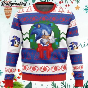 sonic the hedgehog ugly christmas sweater d0LC0