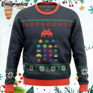 space invaders ugly christmas sweater lJyU1