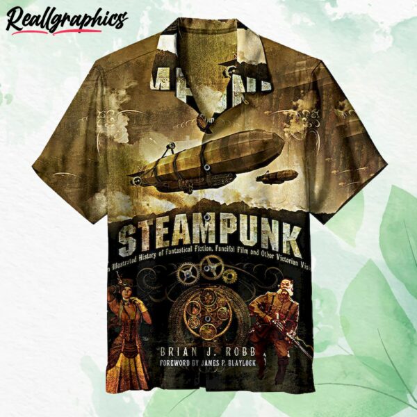 steampunk history short sleeve button up shirt wha4xg