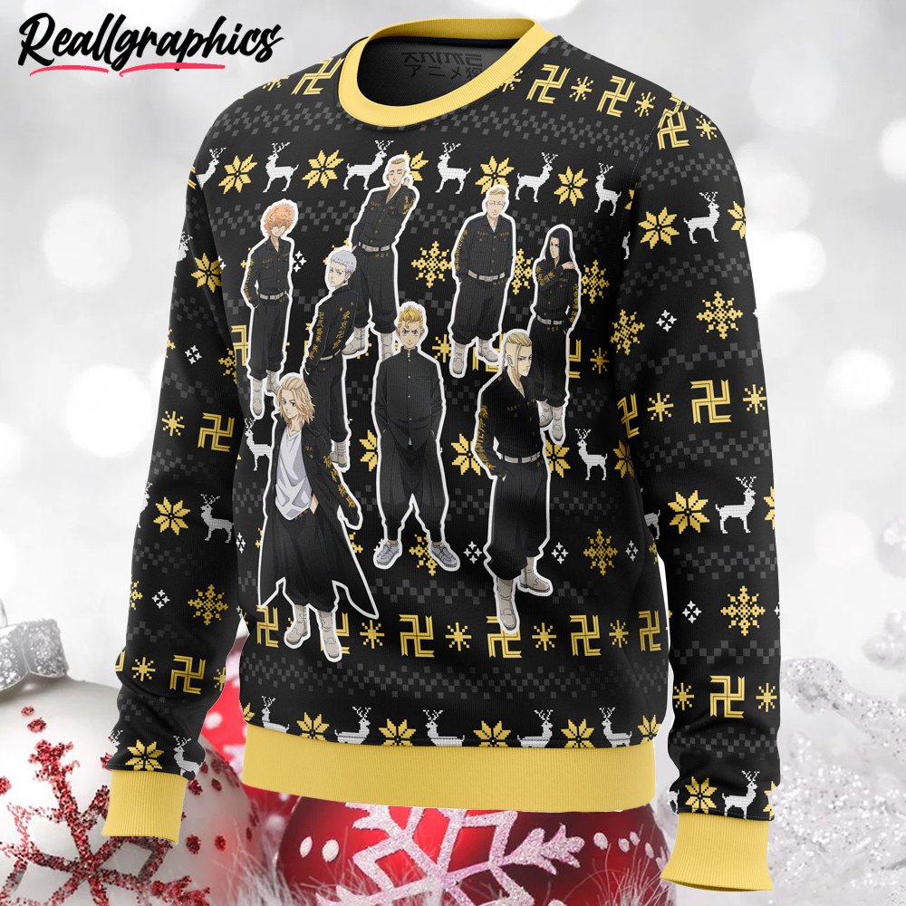 the buddhist symbol tokyo revengers ugly christmas sweater 2 diyM0