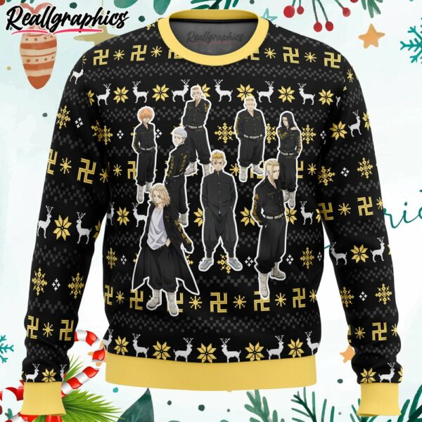 the buddhist symbol tokyo revengers ugly christmas sweater ruwtd