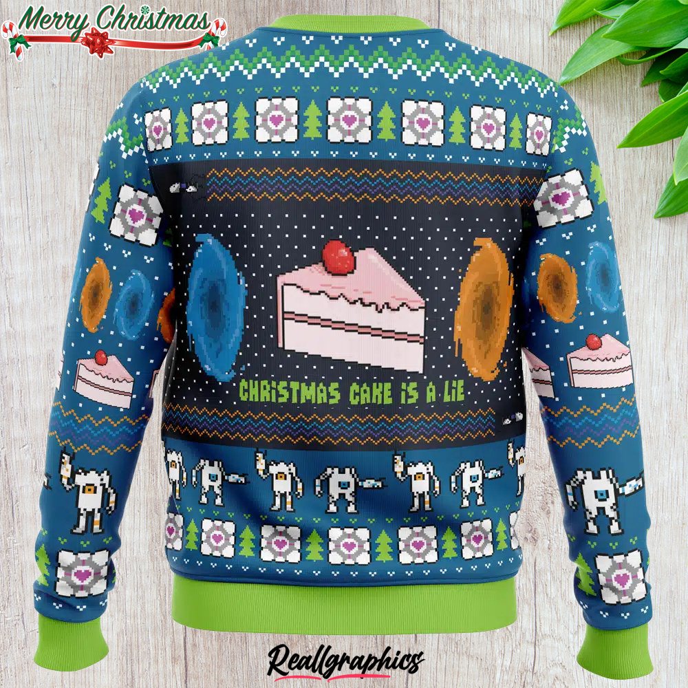 the christmas cake is a lie portal 2 ugly christmas sweater 1 ulxlf2