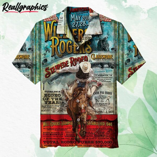 will rogers stampede rodeo short sleeve button up shirt igk2nw