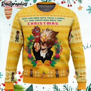 with this hand with these flames katekyo hitman reborn ugly christmas sweater H6GmS