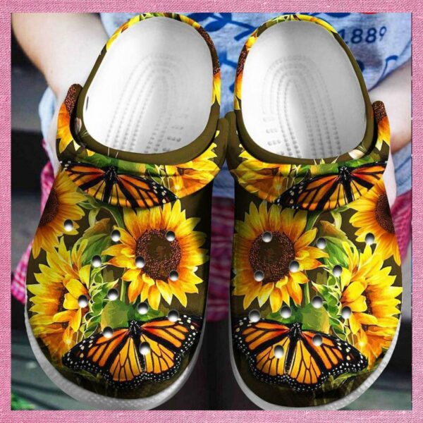butterfly sunflower rubber classic clogs shoes ecvzns