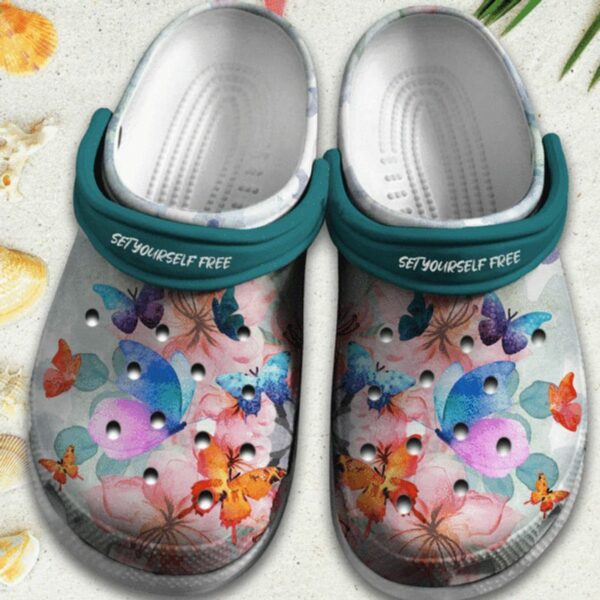 butterfly with flowers magical world clog set yourself free zmrv2d