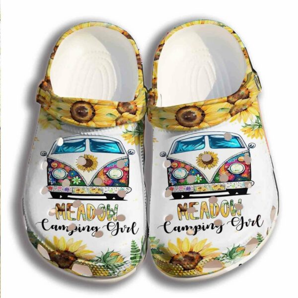 camping girl sunflower hippie 3 classic clogs shoes sdzhgc